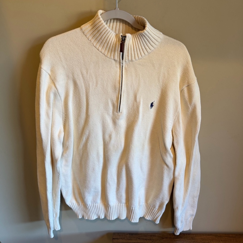 Polo Ralph Lauren Cream Zip-Up Sweater